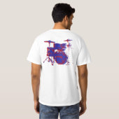 レッドブルーのドラム Tシャツ (裏面フル)