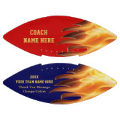 レッドブルーの炎を上げるサッカパーソナライズされたー，コーチ用 アメリカンフットボール (パネル)