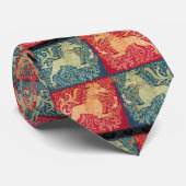 レッドブルーの獣のような中世の獣性ライオン ネクタイ (ロール)