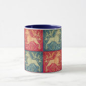 レッドブルーの獣のような中世の獣性ライオン マグカップ (中央)