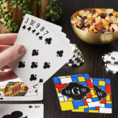 レッドブルーイエローモンドリアンBlkクローバー3モノグラム トランプ (インサイチュ)