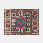 レッドブルーウエスタンサンタフェカウボーイ華美 ドアマット (正面)