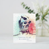 レッドブルーエイブラハムリンカーンウォーターカラーポートレート ポストカード (スタンド正面)