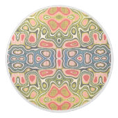 レッドブルーオークレイエローグリーンお尻華美アートモチーフ セラミックノブ (正面)