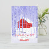 レッドブルーカラフルカンパニークリスマスキャ素朴ビン カード (スタンド正面)