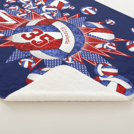 レッドブルーガーリーバレーボール名前をカスタムする シェルパブランケット