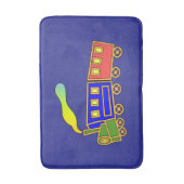 レッドブルーキッズチョオトレイン深いブルー バスマット (正面縦)