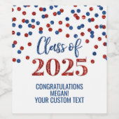 レッドブルーグリッター2025年卒業 ワインラベル (シングルラベル)