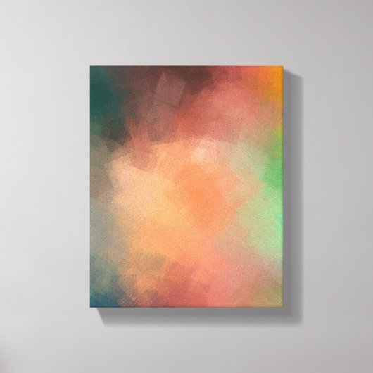 レッドブルーグリーンブラックカラフル抽象芸術アート キャンバスプリント (正面)