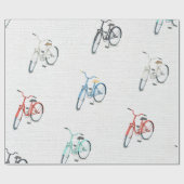 レッドブルーグリーンヴィンテージレトロ自転車バルーン ラッピングペーパー (フラット)