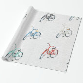 レッドブルーグリーンヴィンテージレトロ自転車バルーン ラッピングペーパー (アンロールド)