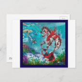 レッドブルーコイウイスユニコーンペガソスヒポキャンパスワット ポストカード (正面/裏面)