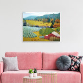 レッドブルースカラフルイエローの美しいブドウ園 キャンバスプリント (インサイチュ (リビング))