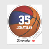 レッドブルースクールチームのスピリットボーイズバスケットボール シール (シート)