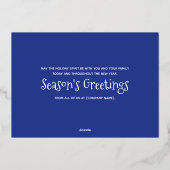 レッドブルースノーメンビレッジロゴビジネスクリスマス 箔招待状 (裏面)