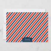 レッドブルータンガールサッカー誕生日招待状 招待状 (裏面)