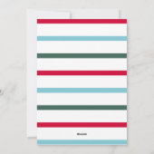 レッドブルーティール(緑がかった色)クリスマスボードベリーハッピーホリデー シーズンカード (裏面)