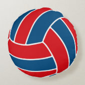 レッドブルーバレーボールスポーツチームUSAラウンドピロー ラウンドクッション (裏面)
