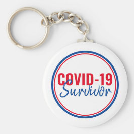 レッドブルーパンデミックコロナウイルスCovid-19生存者 キーホルダー