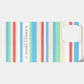 レッドブルーパーソナライズされたミントストライプ Case-Mate iPhoneケース (裏面 (横))