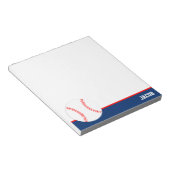 レッドブルーパーソナライズされた野球 ノートパッド (アングル)