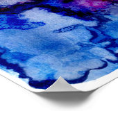 レッドブルーパープル抽象芸術ウォーターカラーアート ポスター (角)