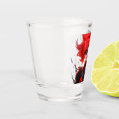 レッドブルーファイアアイス漫画スタイルアニメガール ショットグラス (左)