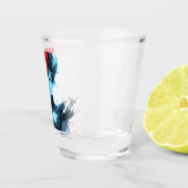 レッドブルーファイアアイス漫画スタイルアニメガール ショットグラス (右)