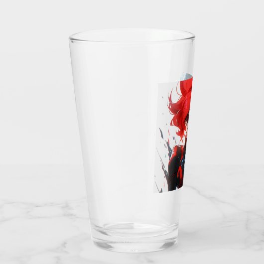 レッドブルーファイアアイス漫画スタイルアニメガール タンブラーグラス (右)