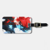 レッドブルーファイアアイス漫画スタイルアニメガール ラゲッジタグ (正面横)