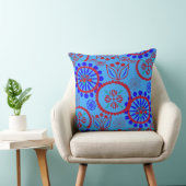 レッドブルーフローラ クッション (椅子)