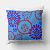 レッドブルーフローラ クッション (裏面)