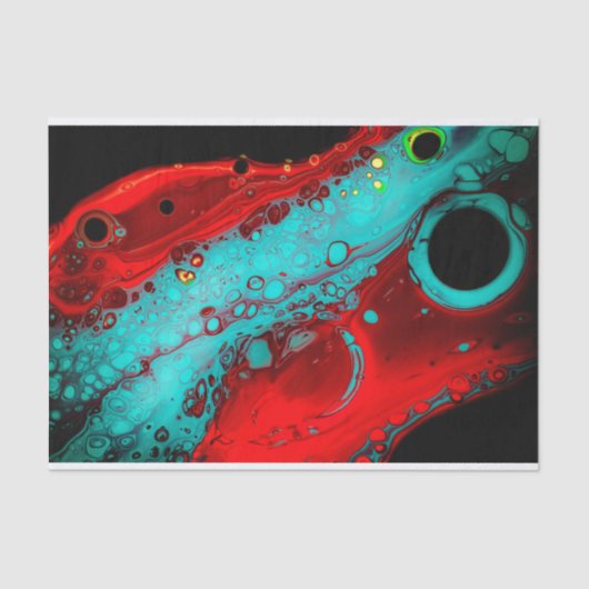 レッドブルーブラック抽象芸術、デコパージュ、バッグ詰め 薄葉紙 (正面)