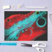 レッドブルーブラック抽象芸術、デコパージュ、バッグ詰め 薄葉紙 (クラフト)