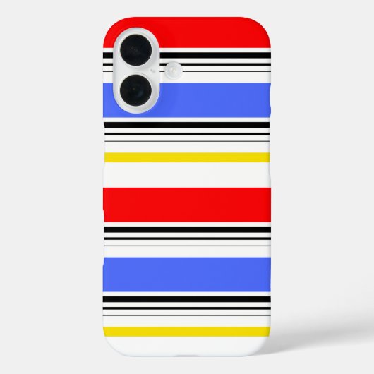 レッドブルーホワイトストライプデザイン Case-Mate iPhoneケース (裏面)