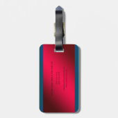 レッドブルーミニマルプロフェッショナル モダン ラゲッジタグ (裏面縦)