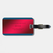 レッドブルーミニマルプロフェッショナル モダン ラゲッジタグ (裏面横)