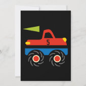 レッドブルーモンスタートラックバースデーパーティ招待状 招待状 (裏面)