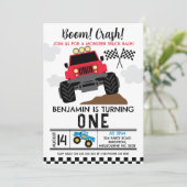 レッドブルーモンスタートラック1st誕生日 招待状 (スタンド正面)