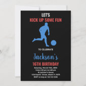 レッドブルーランニング誕生日招待状 招待状 (正面)