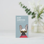 レッドブルーレトロブルーフランスのブルドッグトレーナー 名刺 (スタンド正面)