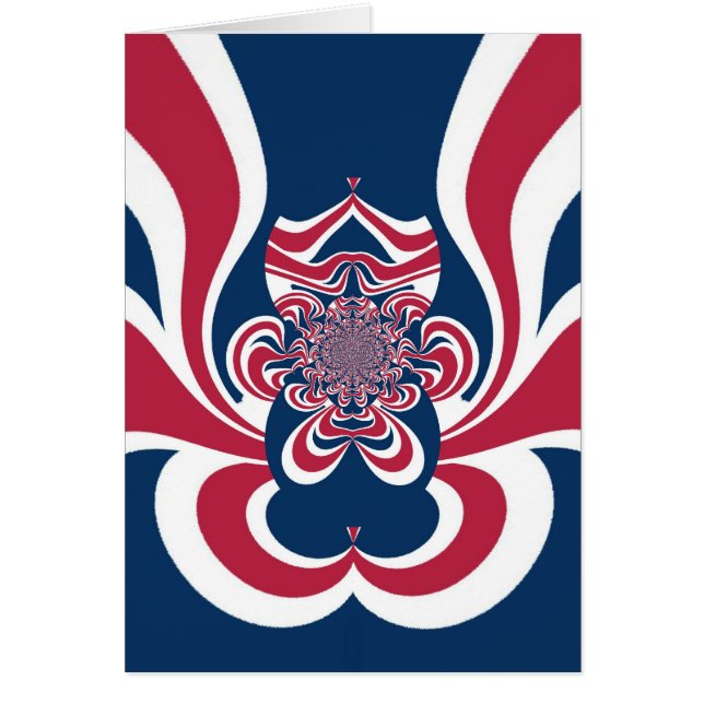 レッドブルー万華鏡のように千変万化するパターンアートプリント (正面)