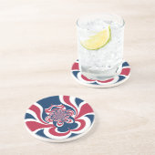 レッドブルー万華鏡のように千変万化するパターンアートプリント コースター (側面)