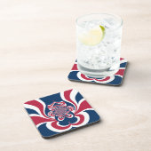 レッドブルー万華鏡のように千変万化するパターンアートプリント コースター (右側)