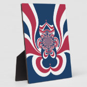 レッドブルー万華鏡のように千変万化するパターンアートプリント フォトプラーク (側面)