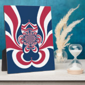 レッドブルー万華鏡のように千変万化するパターンアートプリント フォトプラーク (側面)