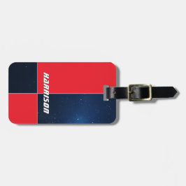 レッドブルー宇宙パーソナライズされたをテーマにした荷札 ラゲッジタグ