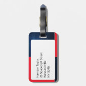 レッドブルー宇宙パーソナライズされたをテーマにした荷札 ラゲッジタグ (裏面縦)