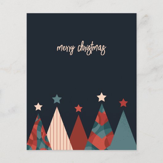 レッドブルー抽象芸術クリスマスツリー季節 チラシ (正面)