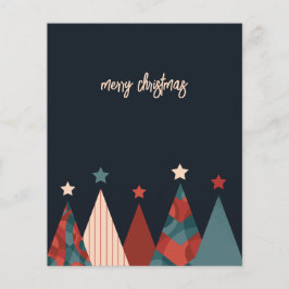 レッドブルー抽象芸術クリスマスツリー季節 チラシ